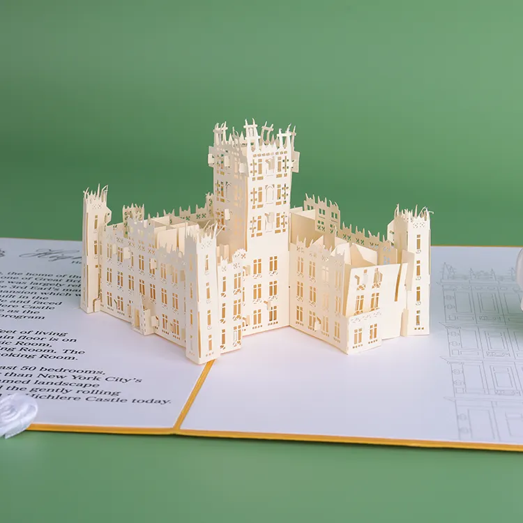 Inghilterra Highclere Castle 3d pop up cards costruzione di biglietti di auguri di carta fatti a mano souvenir card