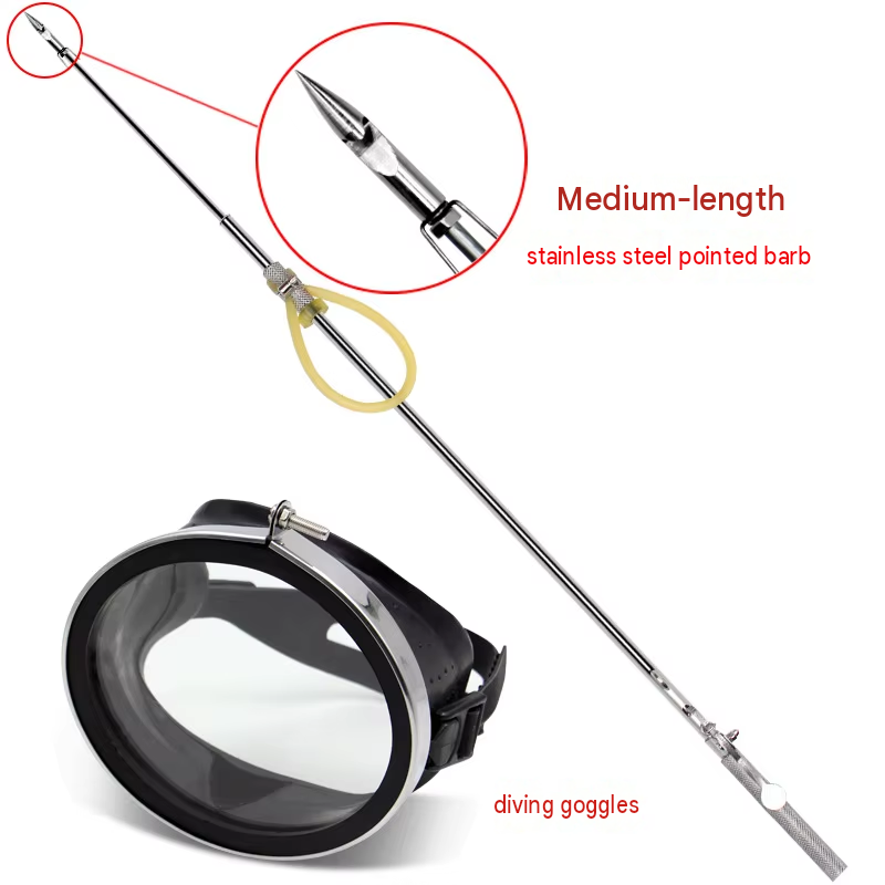 Stainless steel medium-length trident-1 piece-premium diving mas