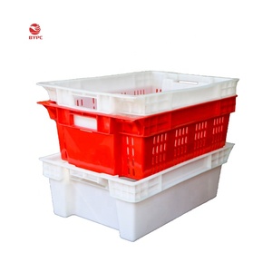 מוצק מתכנס וstackable פלסטיק דגי תיבה/מיכל/מקפיא מגש עבור עופות צמח