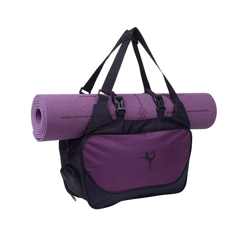 Durable bajo MOQ barato 50 piezas personalizado Oxford impermeable yoga Mat bolsa de transporte para las mujeres zip up yoga Sling Bolsa de deporte bolsa de gimnasio