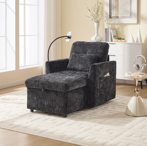 Black + Chenille + 1 Seat