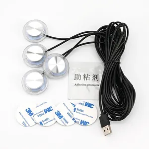 Car Interior Atmosphere <strong>Led</strong> Lights 1 to 4LED RGB Voice Control and Remote Control Car Ambient Light - Product Image 4