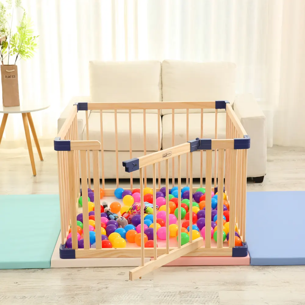 Corralito de madera de alta calidad para bebés, valla de juego, gran oferta, 2023