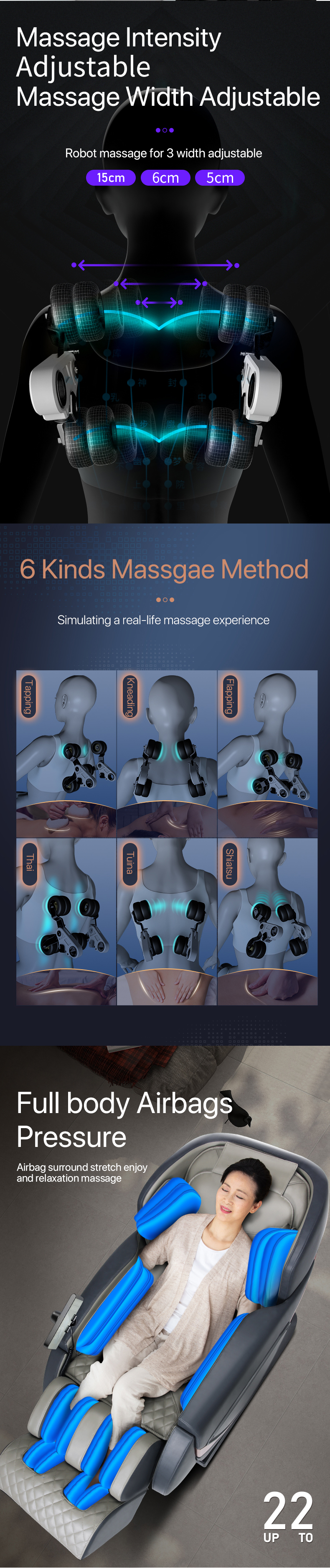 Jare A8 New Arrival Factory Price 4D Massage Heating Vibrator Shiatsu Kneading Electric Hot Sales  Full Body Massage Chair