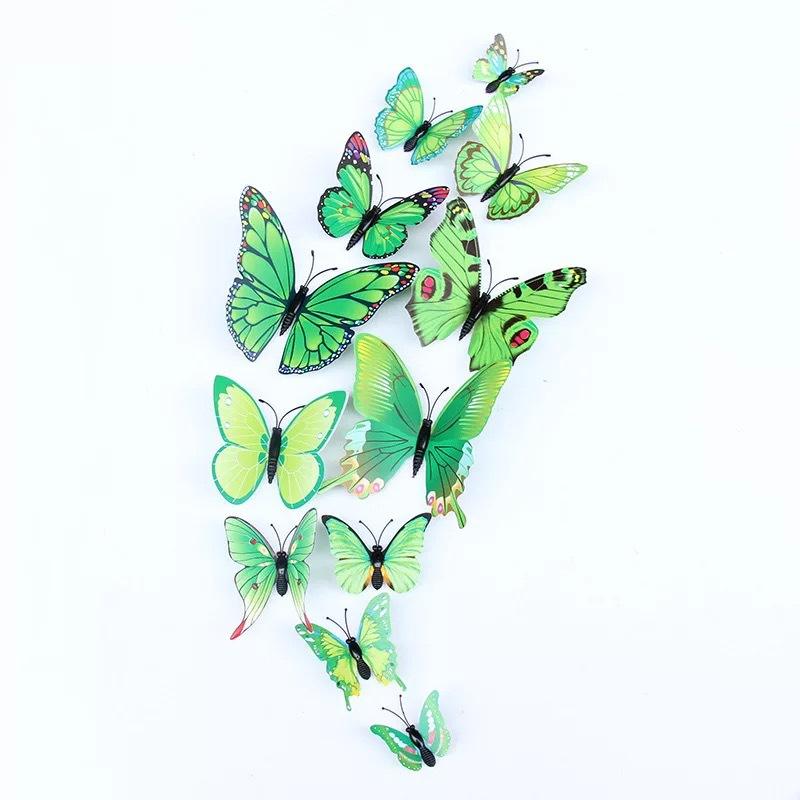 Green single-layer 12 butterfly magnets+adhesive