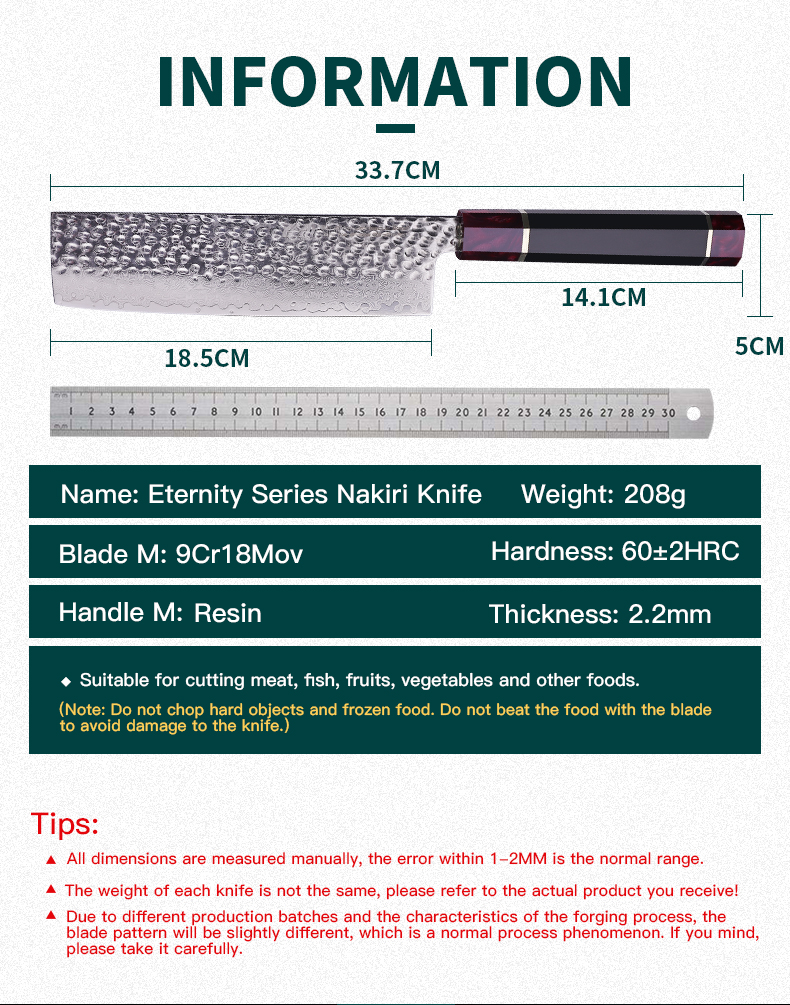 FINDKING Eternity Series 7 Inch Japanese Nakiri Knife 9Cr18MoV 67 Layers Damascus Steel Blade Resin Handle Kitchen Chef Knife