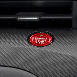Carbon Fiber Car Engine <strong>Start</strong> Stop <strong>Button</strong> Cover Center Console <strong>Push</strong>-<strong>Button</strong> Sticker Interior Trim for Mustang Mach-E 2021 2022 - Product Image 5