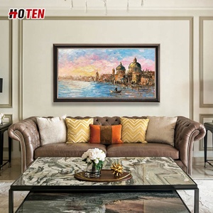 Venedik Modern manzara boyama Retro el yapımı pembe bulutlar manzara tipi destekleyen tuval üzerine yağ - Product Image 3