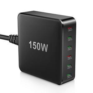 Worldwide Use with AC <strong>Input</strong> 100V-240V 6-port GaN 150W USB C PD Charging Station 65W/45W PD Fast Charger for USB-C <strong>Devices</strong> - Product Image 1