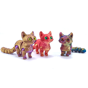 3Dプリントされたかわいい猫の置物モデルのおもちゃが発売中です。冷凍ガラス動物