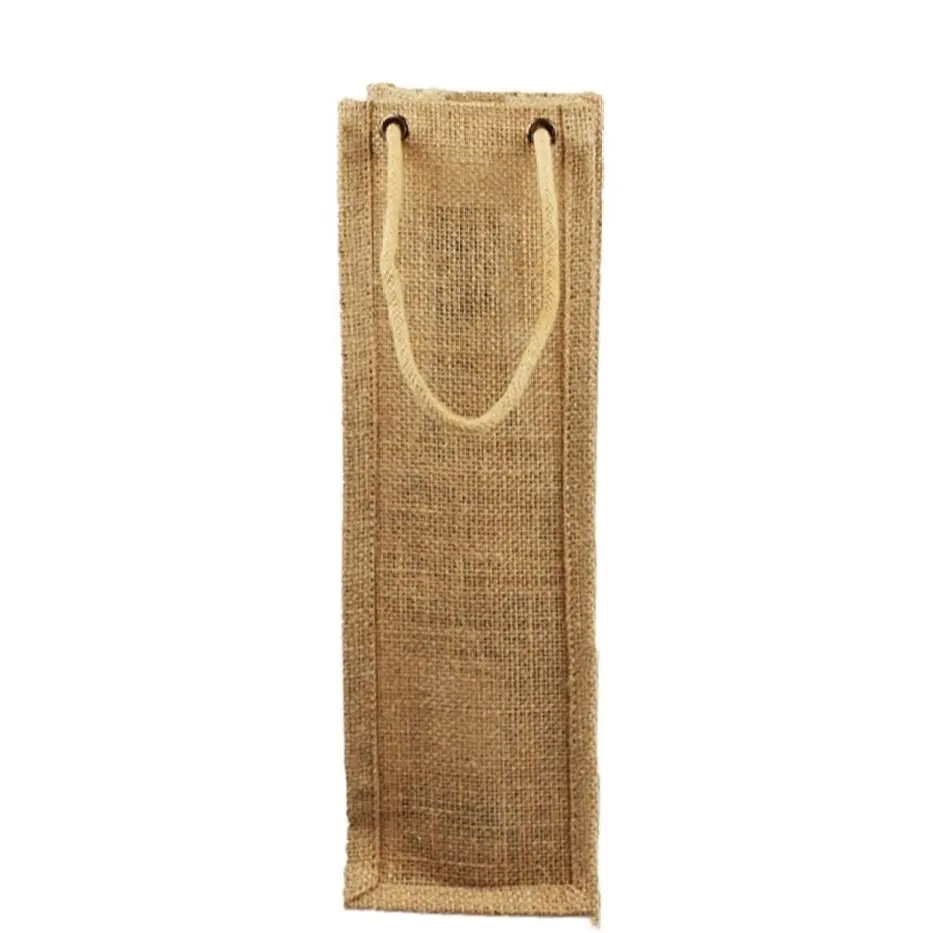 Sac de transport de vin en Jute, petite bouteille, fourre-tout écologique, fourniture de styliste, pour cadeau de vacances