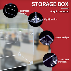 Caja organizadora de archivos colgantes, organizador de carpetas de archivos acrílicos para carpetas de tamaño carta caja de soporte de archivos portátil con asas - Product Image 3