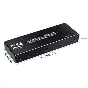 4K HDMI interruptor 4port 4 en 1 HDMI2.0b Switcher 4x1 Audio Extractor arco YUV4:2:0 - Product Image 5