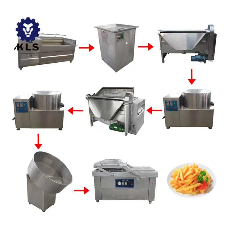 خط إنتاج آلي للبطاطس المقلية صناعي شبه آلي من KLS معدات صنع رقائق البطاطس ورقائق البطاطس