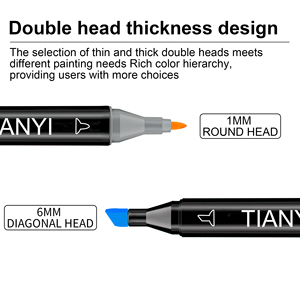 Marcatori Primari Toni Dual Tip Set-Doppio-Ended Arte Permanente Marcatori con Ammenda Proiettile e Scalpello Point Tips - Product Image 4