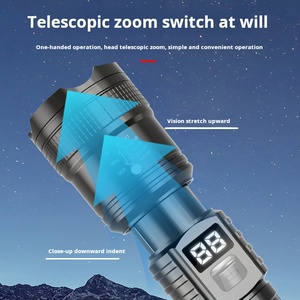 Xinsite đèn tìm kiếm tuần tra ngoài trời thu phóng đèn LED màu trắng công suất cao đa chức năng hiển thị kỹ thuật số vật liệu ABS sạc được bằng USB - Product Image 4