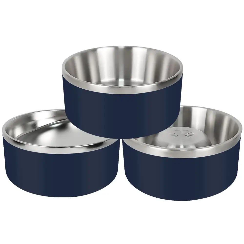 Ikitchen 2022 animal de estimação alimentador lento, tigela de metal para cães, gato elevado, tigelas para cachorro, tigela de aço inoxidável com base de borracha