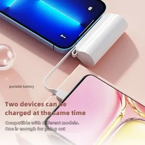 Mini Power Bank 10000mah <strong>Small</strong> Capsule 5000mah Pocket for <strong>apple</strong> Power Bank Compact Build in Cables Mini Power Bank - Product Image 4