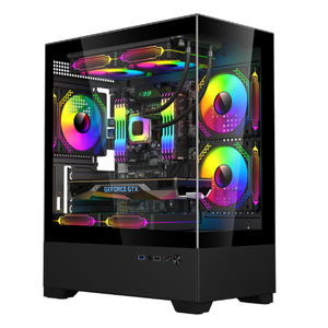 Venta caliente de fábrica de vidrio templado caja de la computadora Gaming Atx Pc Case OEM personalizado caja de la PC de escritorio con fuente de alimentación - Product Image 1