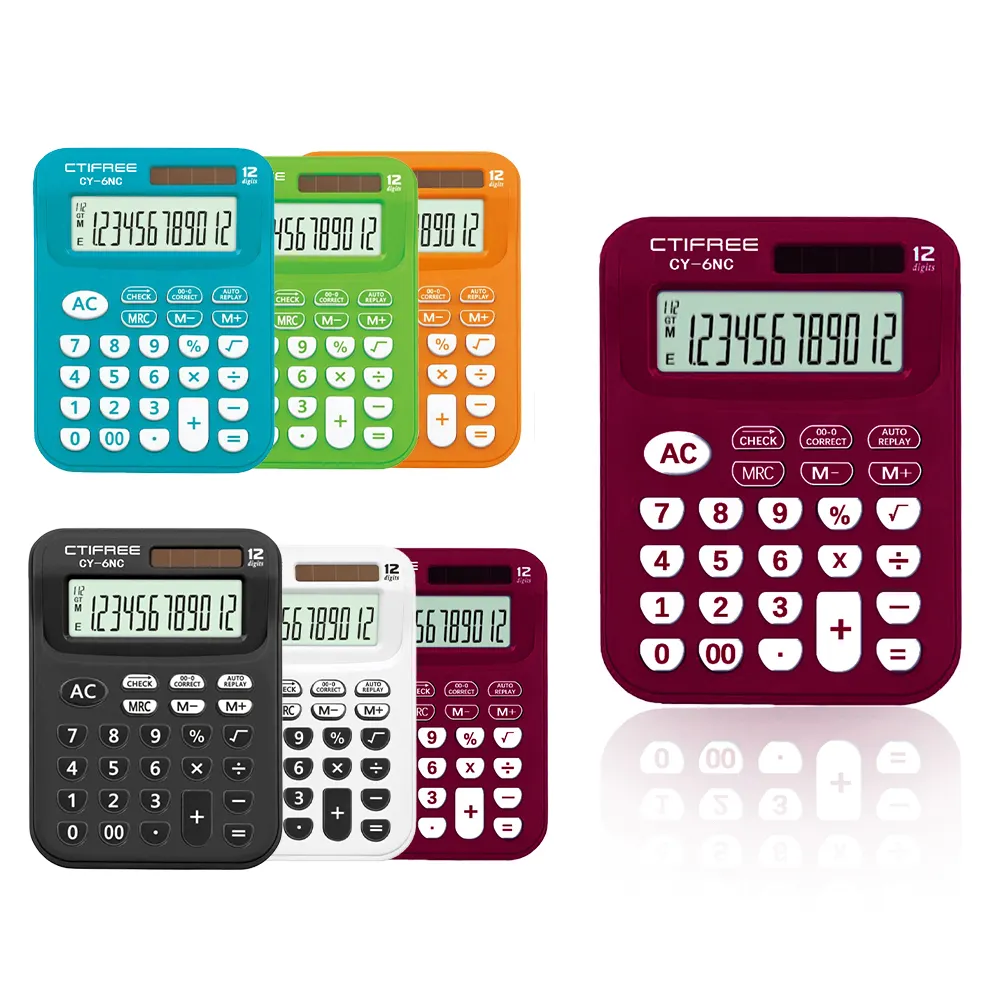 Calculadoras pequeñas de bolsillo, pantalla LCD de 12 dígitos, batería, Mini calculadora Solar de doble potencia para negocios de oficina en casa