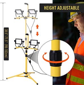 Ayrılabilir çift led ve hafif yüksekliği ayarlanabilir çelik Tripod ile 7000 lümen 70W Tripod çalışma ışığı - Product Image 6