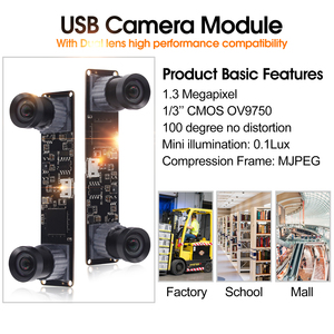 ELP 3D Stereo USB-Kamera modul Kostenloser Treiber 2560x960P 60fps Keine Verzerrung Dual Lens Synchron isation Webcam für Robot Vision - Product Image 5