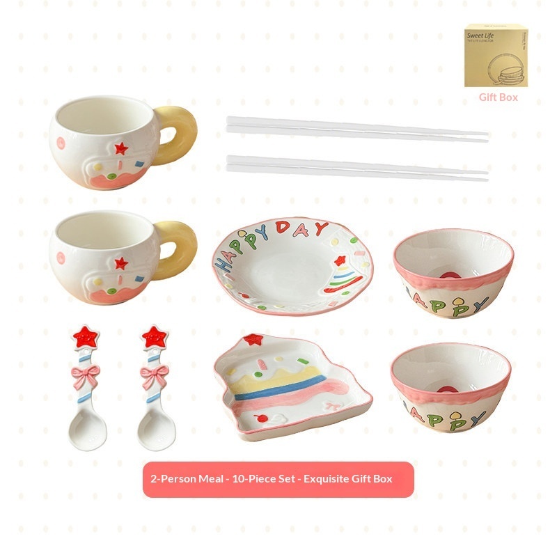 Juego de comida doble de 10 piezas - Exquisita caja de regalo