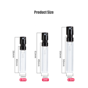 Mini Small French-style Perfume Atomizer 1.5ml 2ml <strong>2.5ml</strong> Empty Sample Crimp Glass Spray Perfume <strong>Bottles</strong> <strong>with</strong> Black White <strong>Cap</strong> - Product Image 2