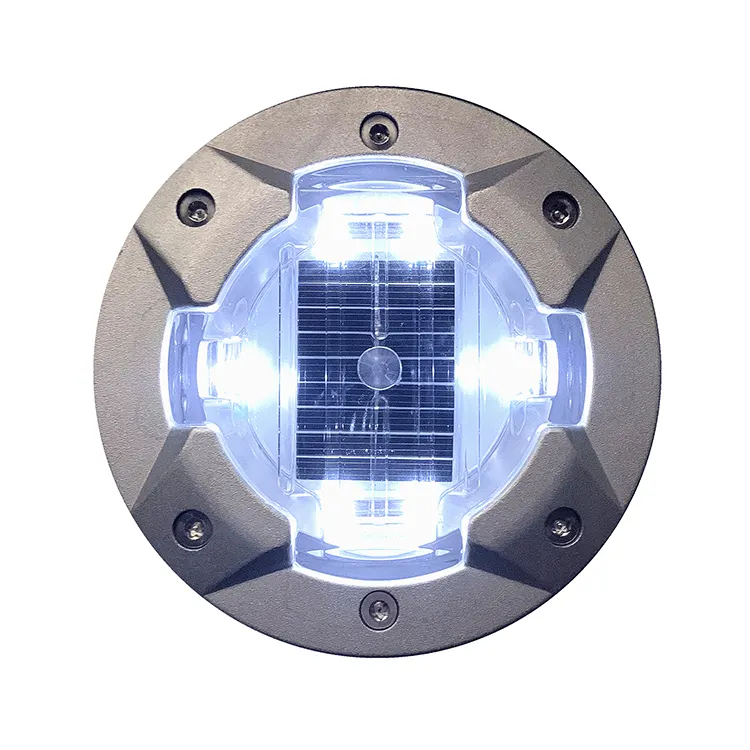Forme ronde fabricant prix Led feux de circulation solaires signes Ip68 aluminium route marqueur oeil de chat réflecteur solaire route goujon
