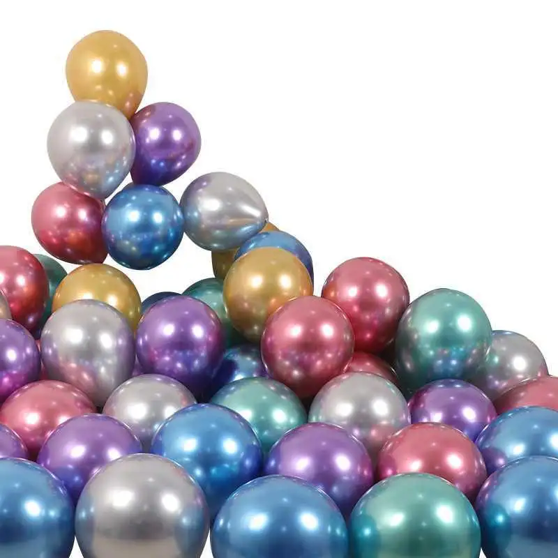 Латексные воздушные шары, украшение на день рождения, хром, 12 дюймов, металлический, жемчужный, латексный, толстые, хромированные, металлические