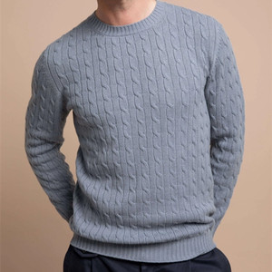 定制保暖简约风格拉线针织羊绒套头衫男士羊绒衫 - Product Image 5