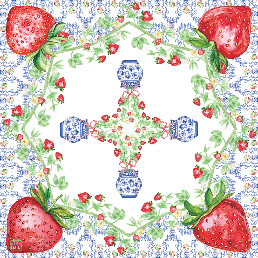 Pot de gingembre bleu fraise rouge