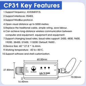 Adaptador inalámbrico Lora RS485, módulo de comunicación Uart de 5KM a convertidor RS485, cambio de cable a inalámbrico para dispositivo RS485, a la vez, a la vez, a la red
