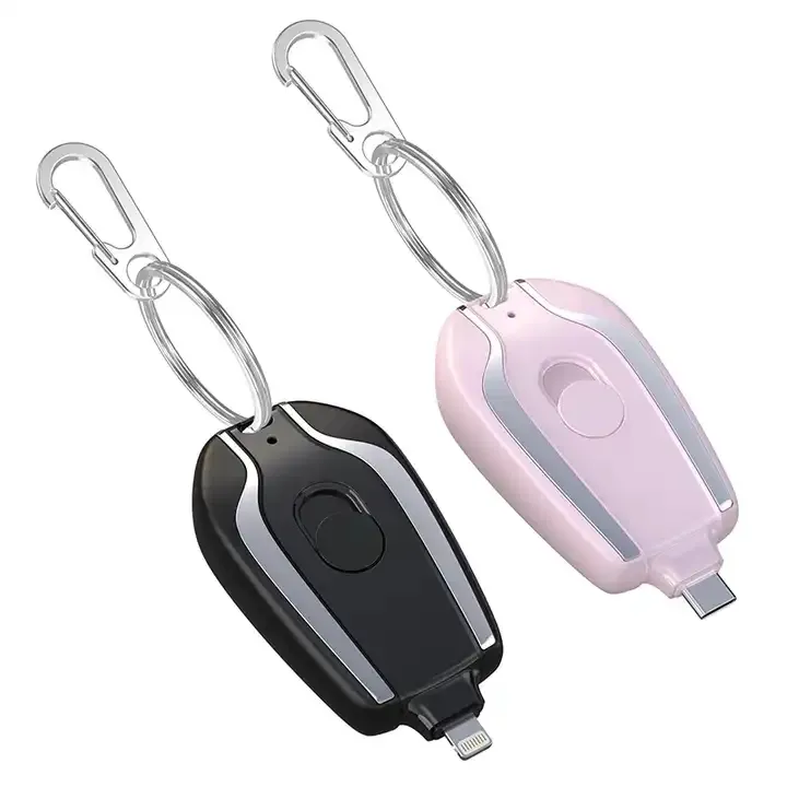 Mini porte-clés portable personnalisé powerbank chargeur sans fil de type c power bank 3 en 1 lampe pour Android iPhone