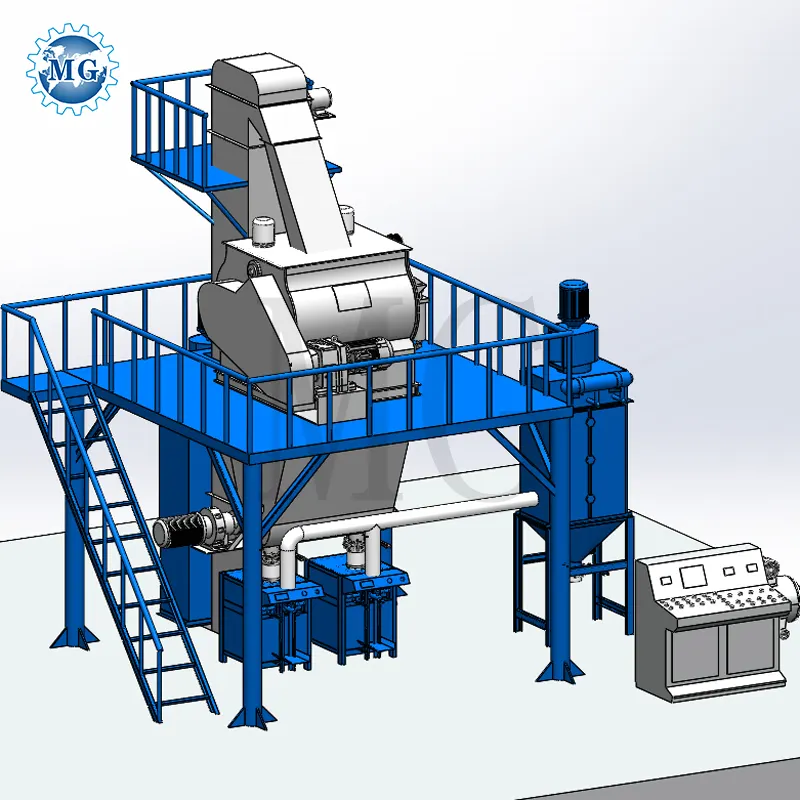 Baumaterial 8 T/H Halbautomat ische Sand zement kleber mischung Trocken mörtel pulver mischmasch inen