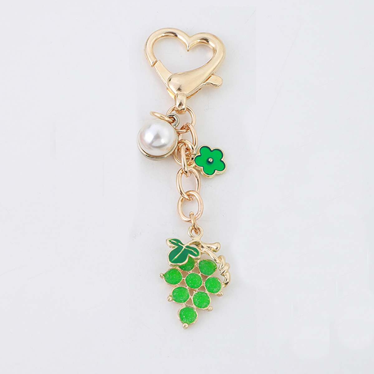 Porte-clés papillon perle fleur en métal * G