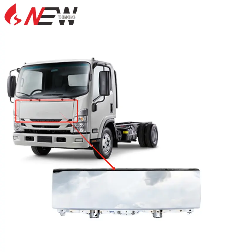 Truck accessories aftermarket 135cm 113cm chrome silver or white painted steel front panel for isuzu npr 700p