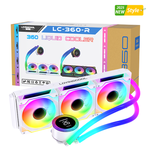 LOVINGCOOL高性能黑色AIO中央处理器冷却器新玩家电脑机箱水冷系统，适用于电脑桌面质量液体 - Product Image 2