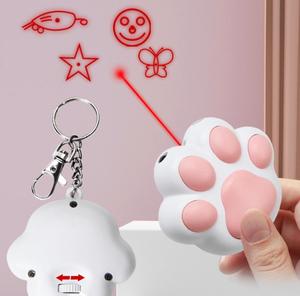 3 in 1 Type-C puntatore Laser ricaricabile giocattolo per gatti interattivo 5 modelli portachiavi a forma di zampa di gatto per animali domestici - Product Image 4