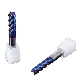 耐用的数控钨硬质合金铣刀HRC65蓝色纳米涂层圆头半径立铣刀 - Product Image 2