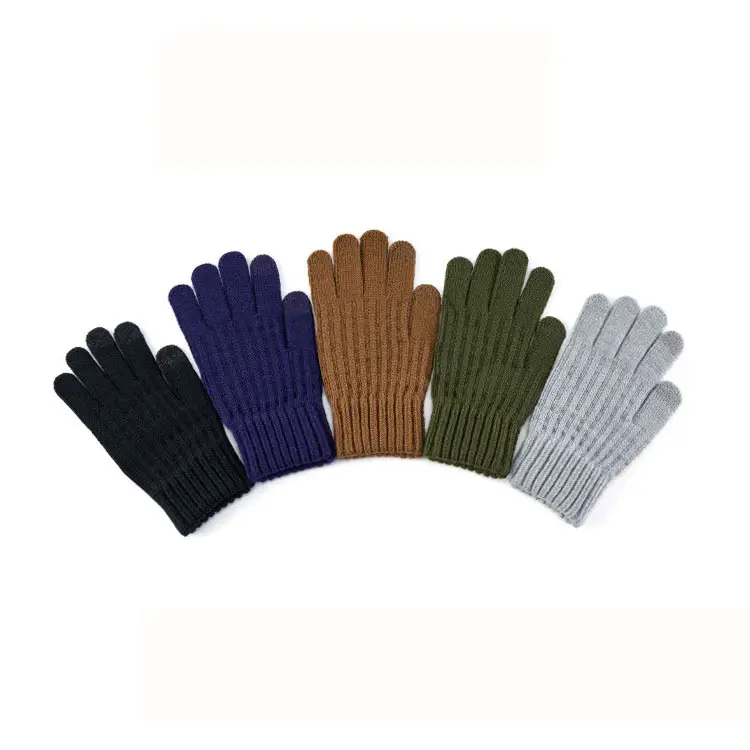 Осенние зимние унисекс жаккардовые трикотажные перчатки Модные однотонные перчатки с сенсорным экраном холодные ветрозащитные варежки