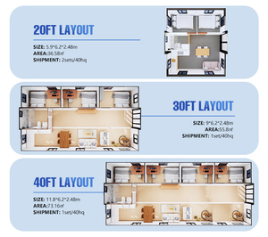 บ้านจิ๋วพับได้แบบพกพาบ้านโมดูลาร์ prefabricadas บ้านตู้คอนเทนเนอร์ขยายขนาดได้ - Product Image 2