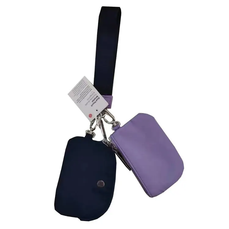 Lulu Mini Zip Around Wristlet Wallet Double Pouch Wristlet Lulu Portable porte-clés portefeuille Purse Coin Pocket