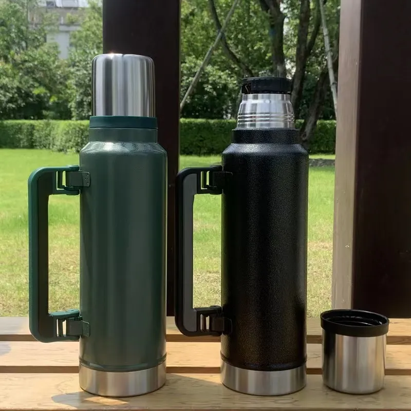 Outdoor Stainless Steel Thermo Vacuum Flask Travel thermo 1300ml Coffee Thermo pot water bottle