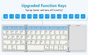 Klavierteil Bluetooth Klaviertisch faltbar tragbare kabellose Tastatur mit Touchpad Reisetechnik-Tastatur für iOS Android Windows Mac - Product Image 2