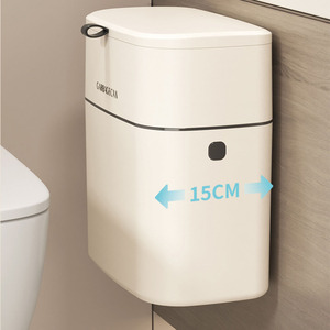 Cubo de basura montado en la pared con ranura y tapa, cubo de basura suspendido, cubo de basura montado en la pared para uso doméstico en la cocina, cubo de basura portátil - Product Image 4
