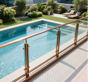 Temperli cam ile 304/316 paslanmaz çelik korkuluk-Villa balkon/açık korozyon önleyici güvenlik çiti küpeşte kombinasyonu - Product Image 5