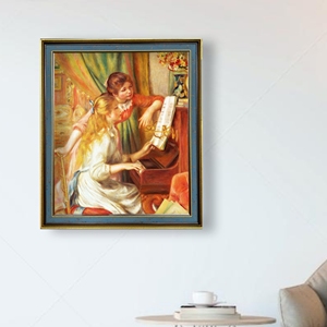 Tái tạo của pierre-auguste Renoir jeune fille AU <span class=keywords><strong>Piano</strong></span>-in nghệ thuật thân thiện với môi trường với đế và khung hỗ trợ vải - Product Image 1