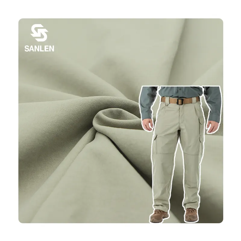 Pantalones tácticos suaves 150D, pantalones de carga para hombre, tela de sarga polivinílica, 100 tipos de poliéster, nombres