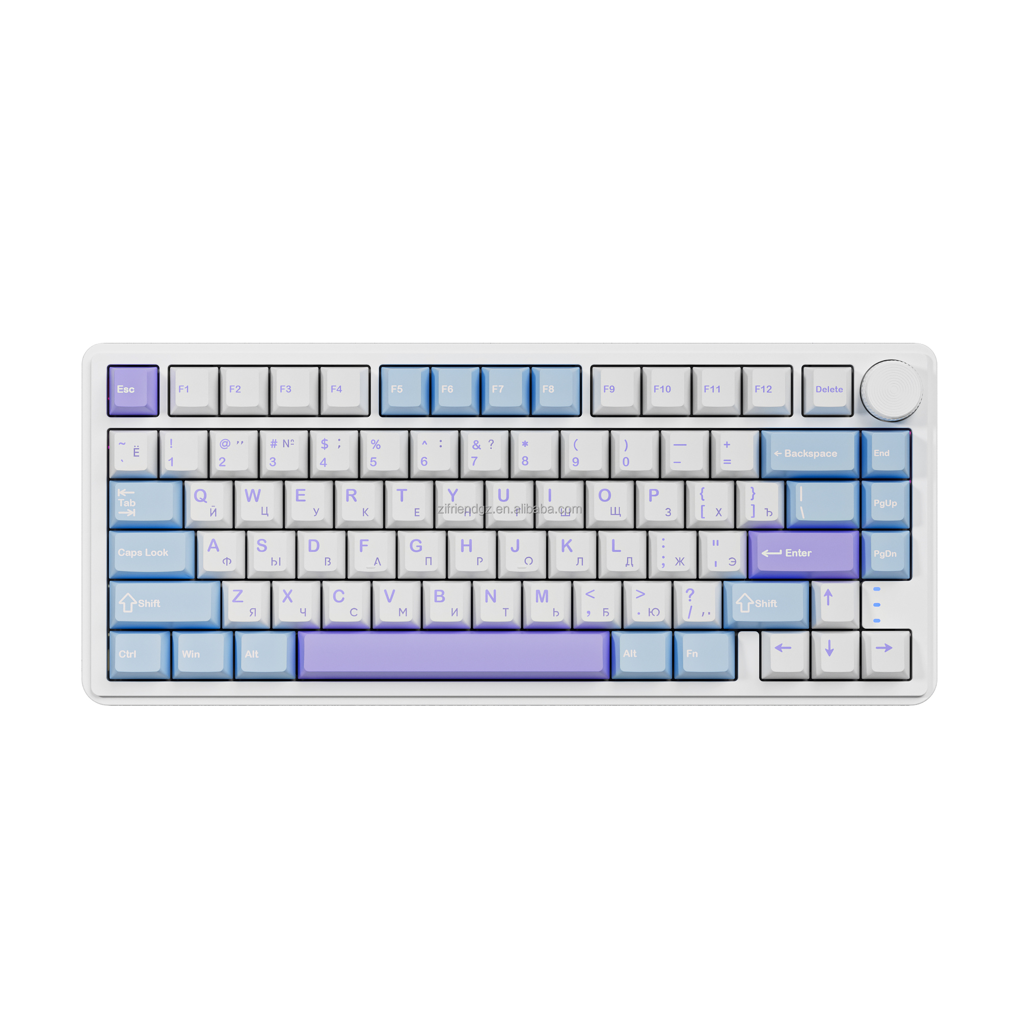 White-blue-purple